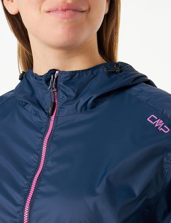 CMP Damen Damen-regenjacke mit Fester Kapuze WOMAN JACKET RAIN FIX HOOD 34 Blau, 34 Blau