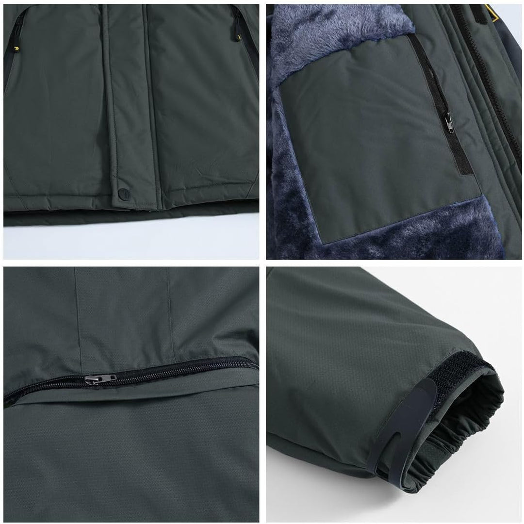 YSENTO Herren Skijacke Winterjacke Softshelljack Wasserdicht Warm Gefüttert Outdoor Funktionsjacke m