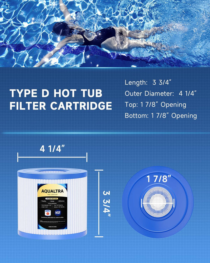 AQUALTRA Pool Filterkartuschen Typ D für P57100102, P57000104, 95 x 108 MM Aufstellpoolfilter für Po