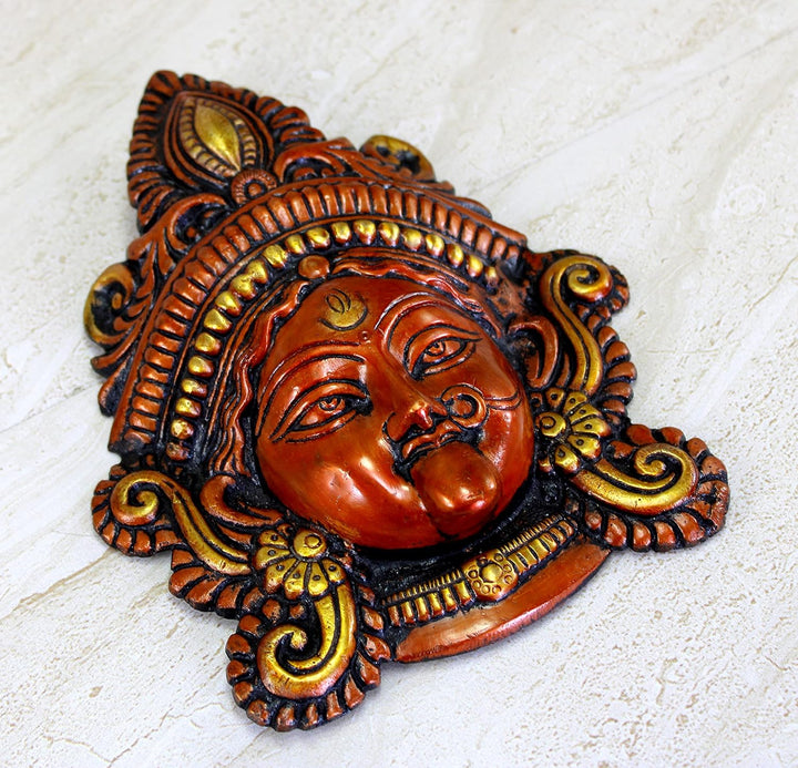 eSplanade Kaali Ma Wandbehang, Messing, 18,4 cm | Kali Maa Kali Mata Gesicht Wandbehang Idol Statue