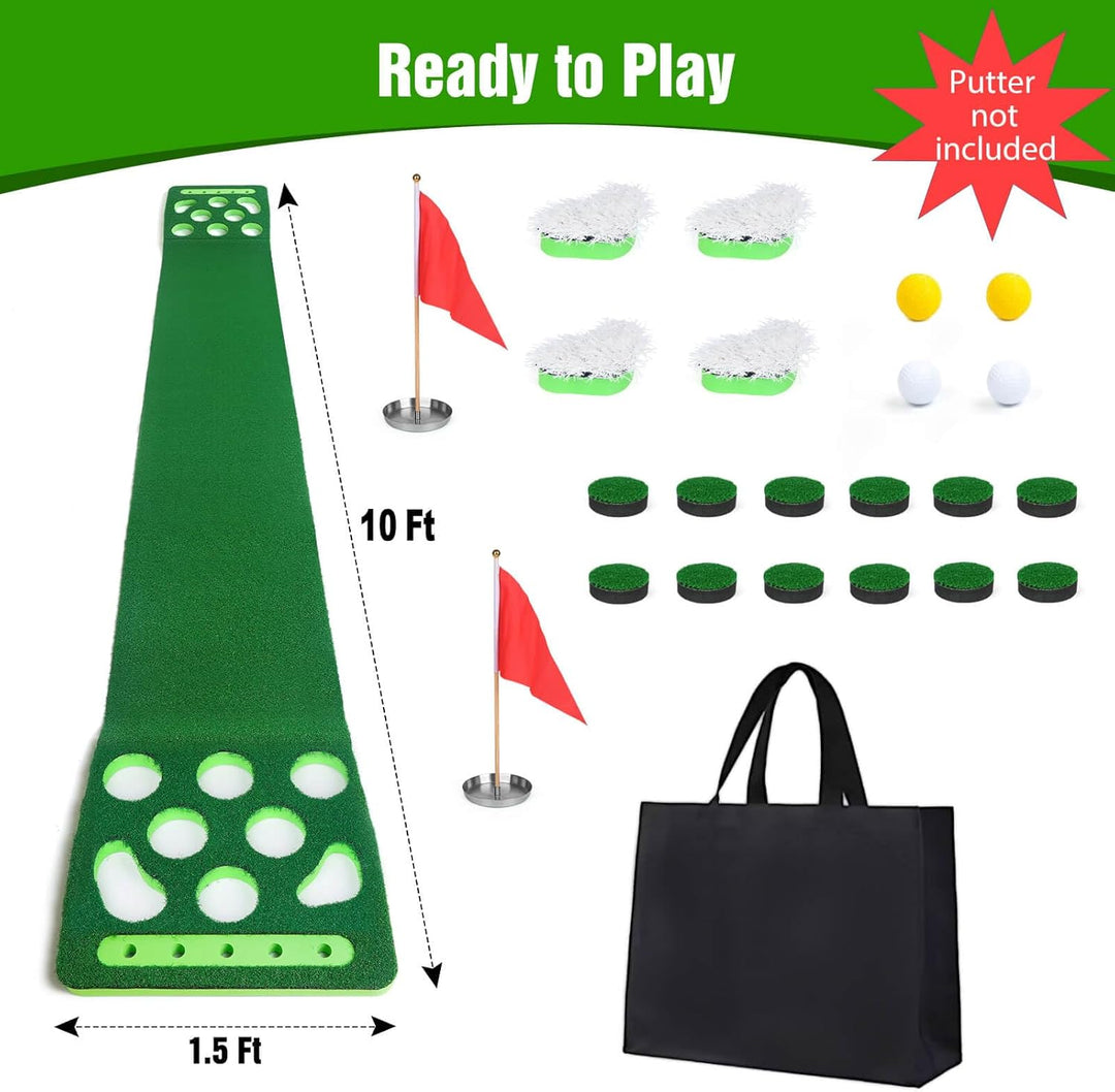 Putting Mat Game, Golf Pong Game Putting Green, abnehmbare Golf Pong Putting-Spielmatte – inklusive