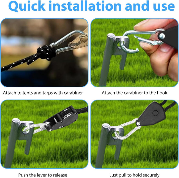 4 Stück 4 M Reflektierend Abspannseile Seil Verstellbarer Seil Ratsche Abspannseile mit seilspanner