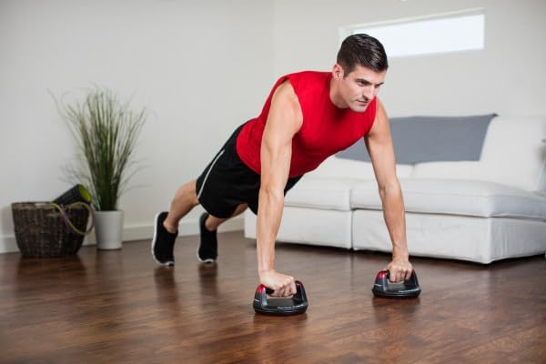 Perfect Fitness Liegestützgriffe Push Up, Fitnessgeräte für Zuhause, Schwarz, 2