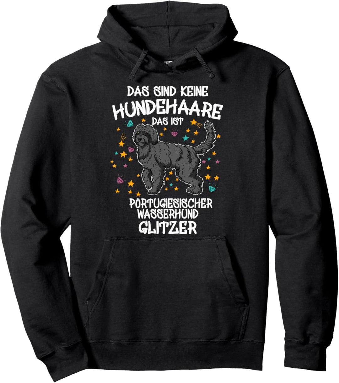 Portugiesischer Wasserhund Glitzer Hundehalter Gassi Hunde Pullover Hoodie