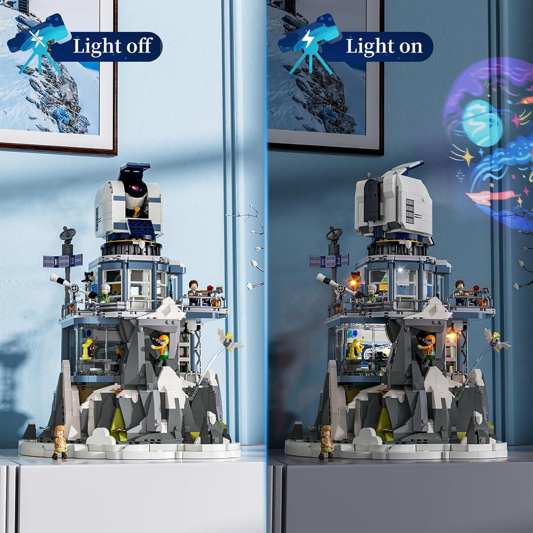 Lumibricks Alpine Sternwarte Modellbausatz mit Licht, Modular Building mit Sternenhimmel Projektor,2
