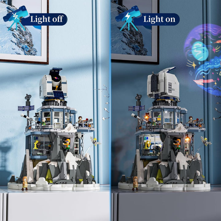 Lumibricks Alpine Sternwarte Modellbausatz mit Licht, Modular Building mit Sternenhimmel Projektor,2