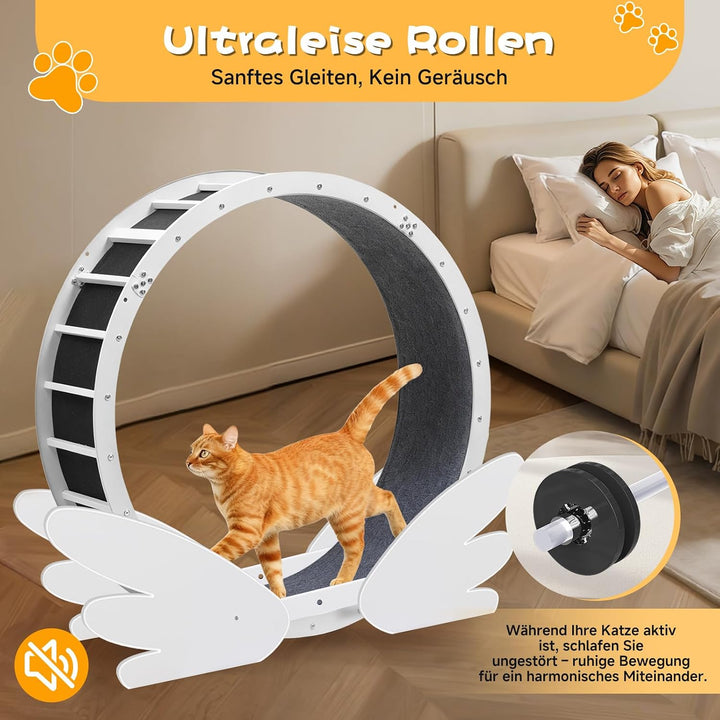 GTPLAYER Katzenlaufrad, laufrad Katze, Extra grosser 100 cm, ultraleises Laufrad mit Abnehmbarer Tep