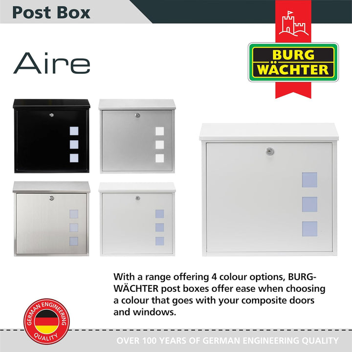 Sterling Aire Briefkasten, aus Stahl, weiss