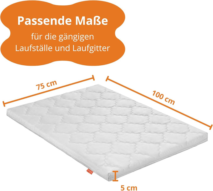 sleepling Laufgittermatratze, Babymatratze Laufstall, Made in EU,100, Bezug waschbar 60 Grad