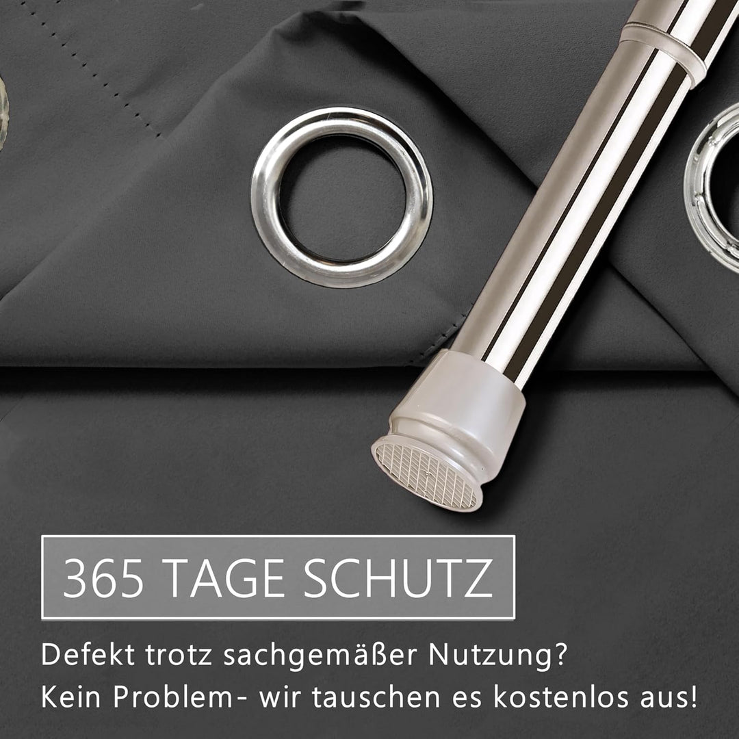 tinycurtains Türvorhang mit Teleskopstange, einfache Montage in nur 1 Minute ohne Bohren (Türvorhang