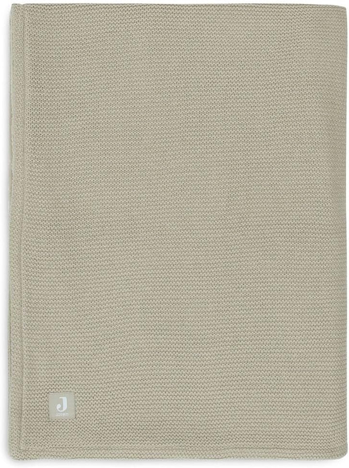 Jollein 517-511-67054 Babydecke Strickdecke mit Teddyfell Basic Knit Olive (75x100 cm)