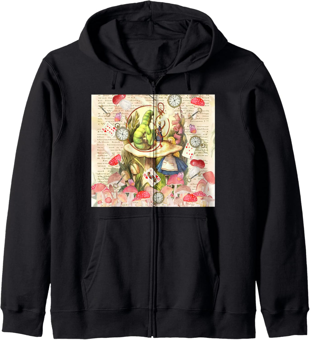 Alice & the Caterpillar Collage Kapuzenjacke