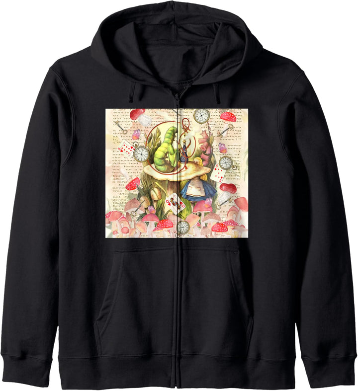 Alice & the Caterpillar Collage Kapuzenjacke