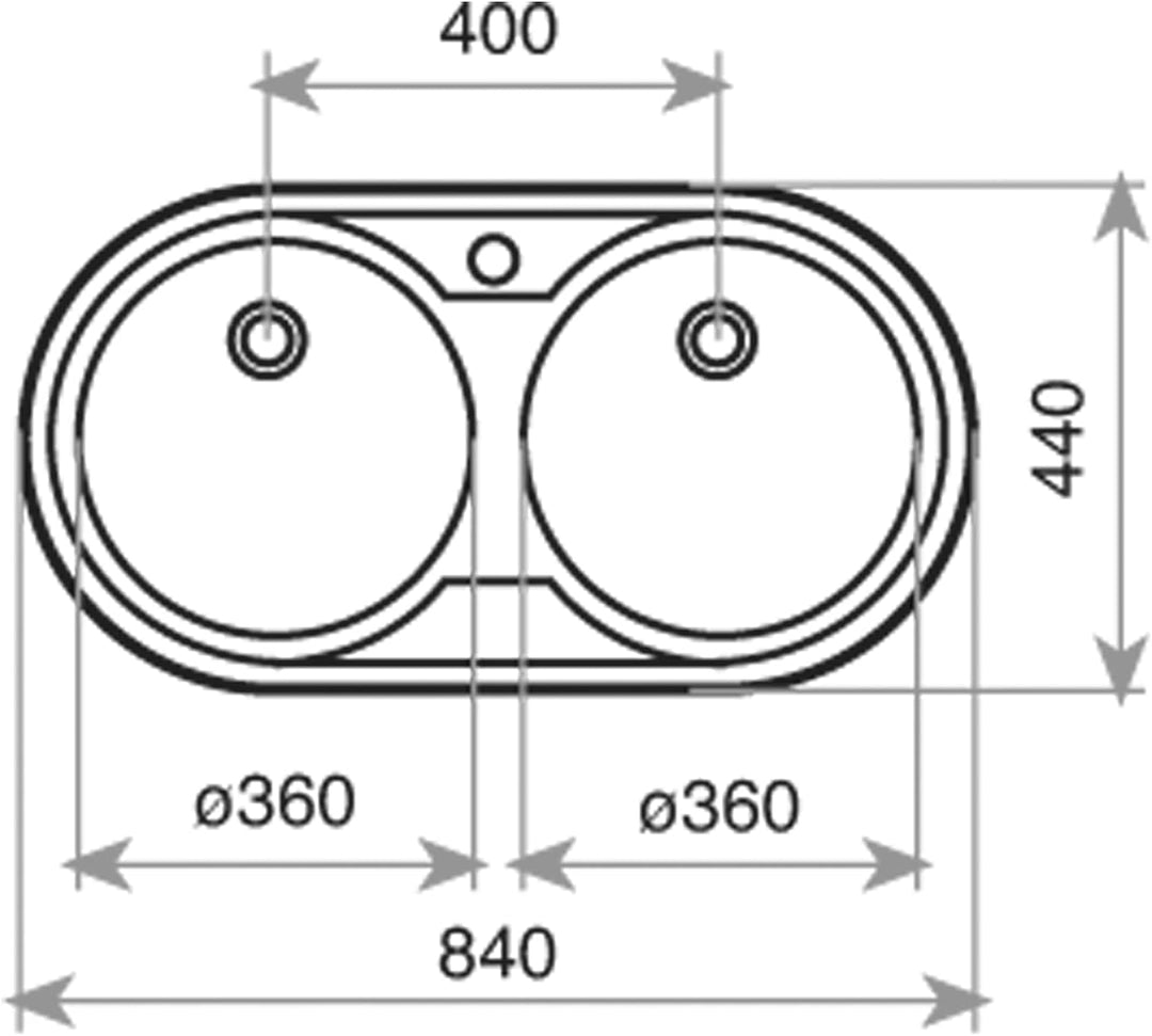 Teka DR 80 2C Spülbecken (360 x 360 mm, 16 cm, 8,89 cm (3,5 Zoll)