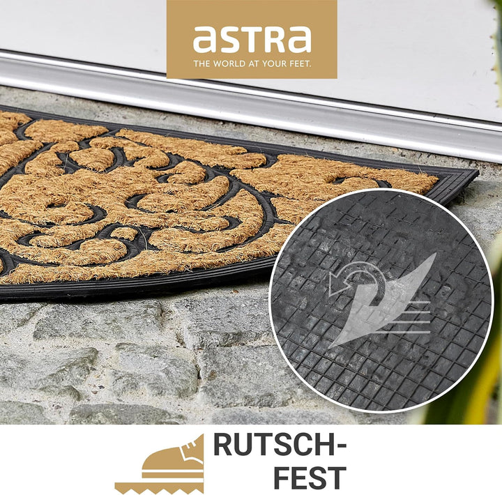 Astra rutschfeste Fussmatte aussen wetterfest - Coco Deluxe Fussabtreter aus Gummi und Kokosantibakt
