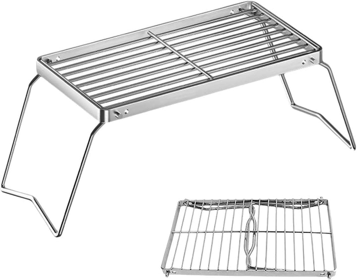 Outdoor Grillrost,Tragbarer Lagerfeuergrill,Edelstahl Klappbarer Grillgitter,Faltbarer Lagerfeuer Gr