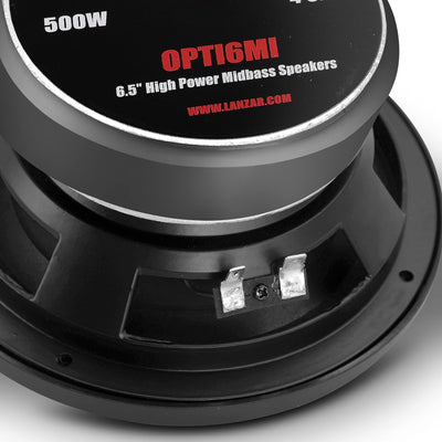 Lanzar OPTI6MI Opti Pro Hochleistungs-Midbass-Lautsprecher, 500 W, 16,5 cm (6,5 Zoll), Lautsprecher