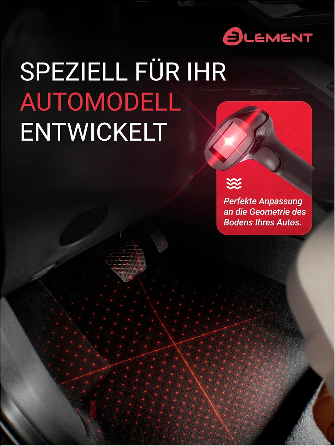 Element 3D Passgenaue Premium Antirutsch Gummimatten Fussmatten SEAT Alhambra 2017-> MPV Mk2 7N 5-Te