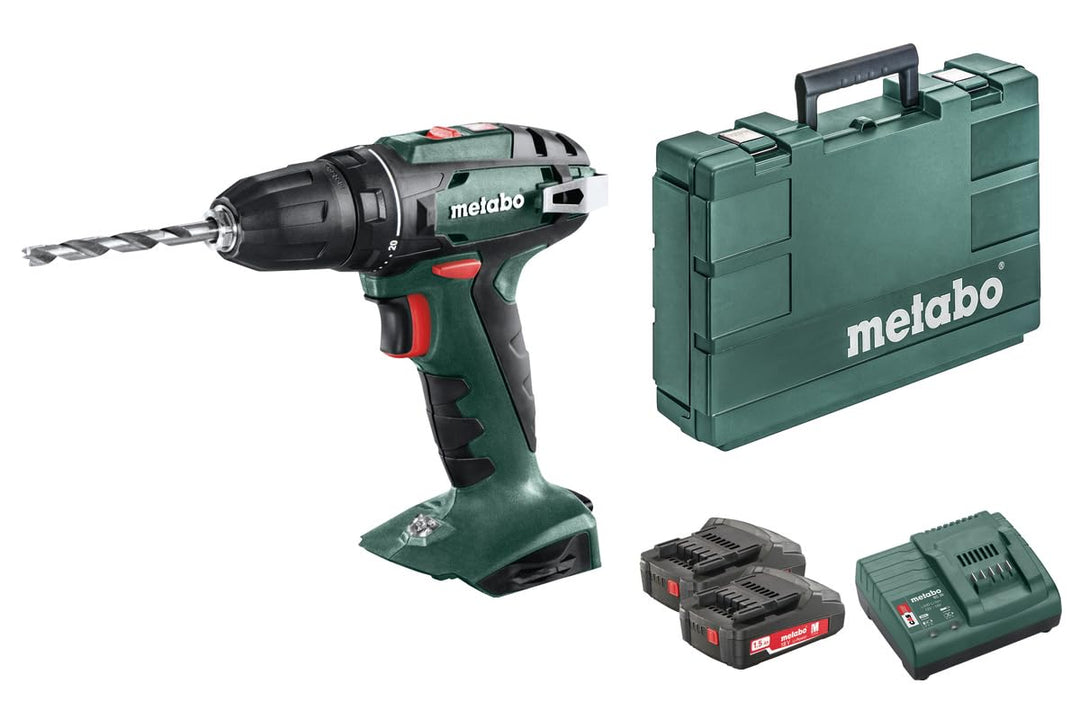 metabo Akku-Bohrschrauber BS 18-18V - 48 Nm Drehmoment, LED-Licht, Gürtelhaken - Kompakt & kraftvoll