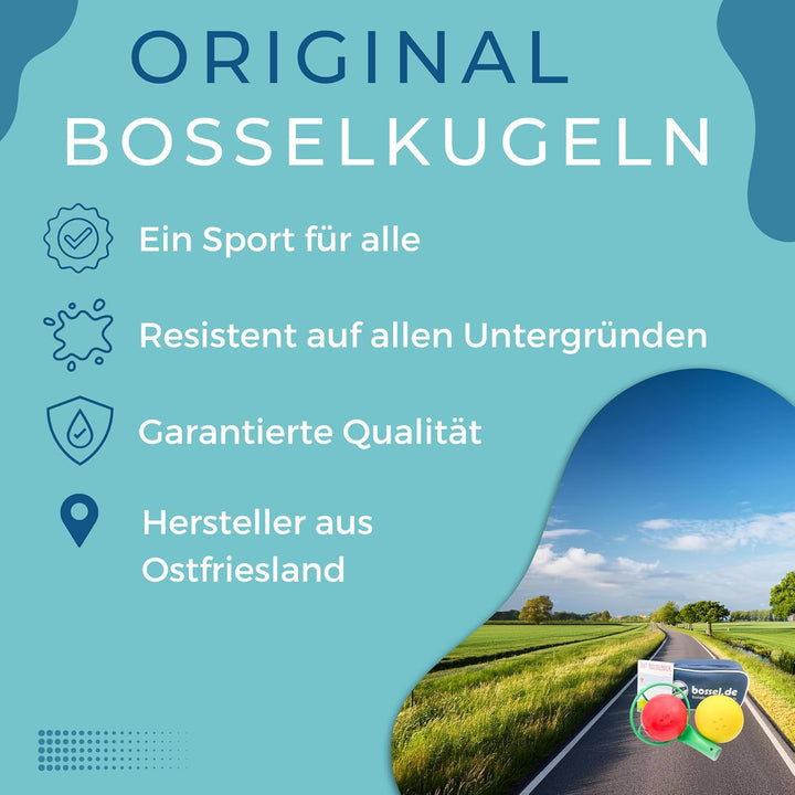 Carls Bosselset Bosselkugeln 2 Stück, Kraber und Tasche gelb/rot, gelb/rot