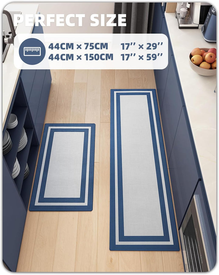 Color G Super Saugfähig Küchenläufer 44 x 75 + 44 x 150 cm, Schnell Trocken Küchenteppich Waschbar r