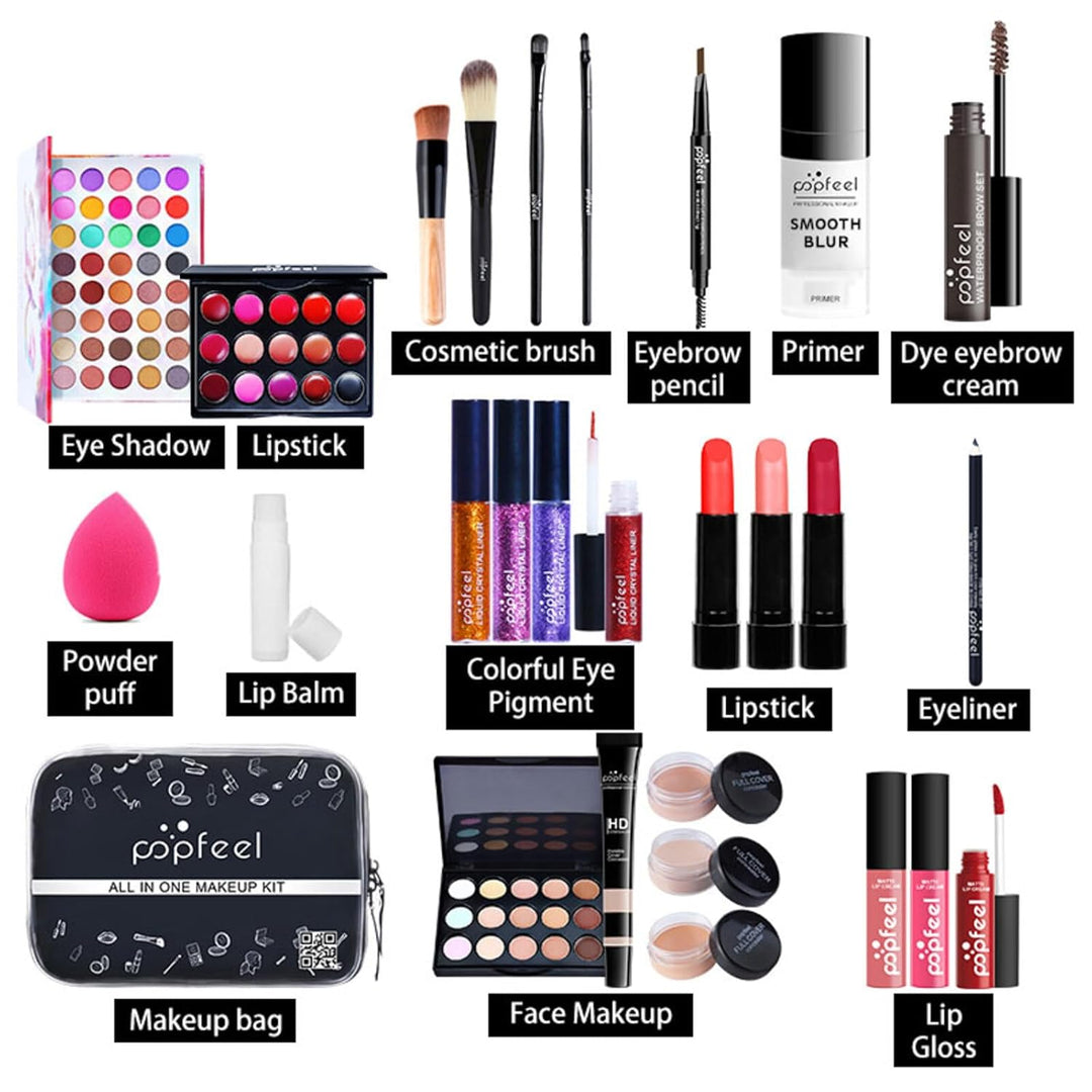 30St Schminkkasten Make-Up Set, Professionelles Kosmetische Schmink Set mit Lidschatten Lippengloss