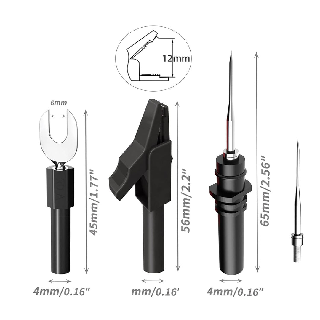 Cleqee 30 Stück Bananenstecker Silikon Testleitungen-Set, 4 mm vollständig isoliert, Sicherheitsumma