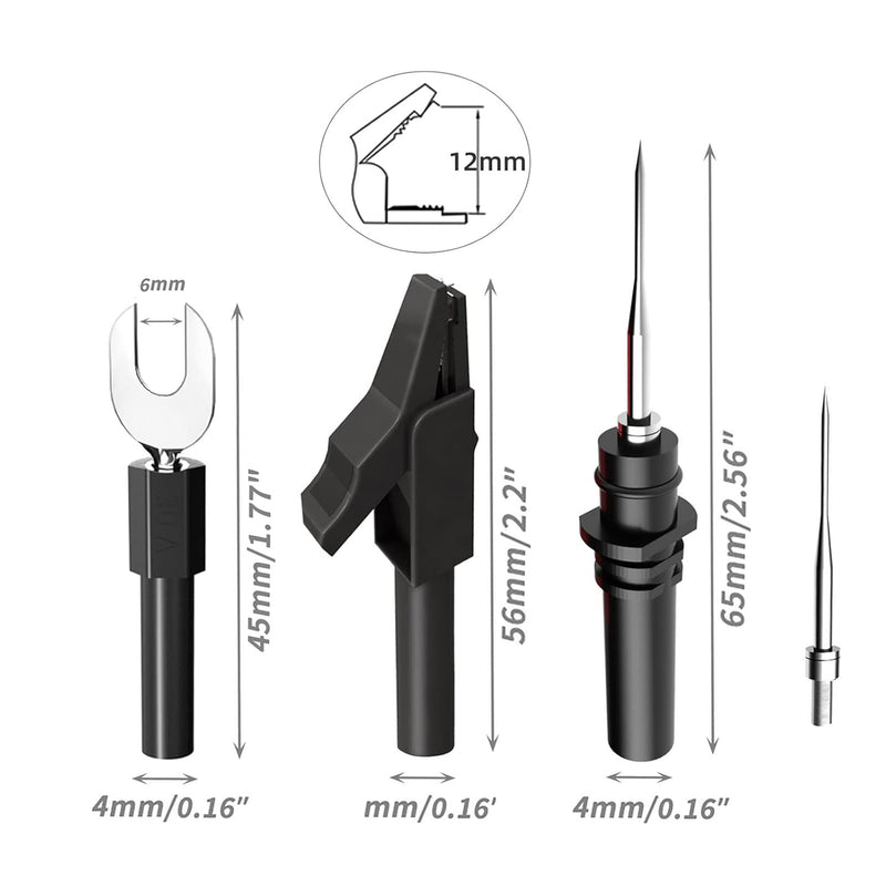 Cleqee 30 Stück Bananenstecker Silikon Testleitungen-Set, 4 mm vollständig isoliert, Sicherheitsumma