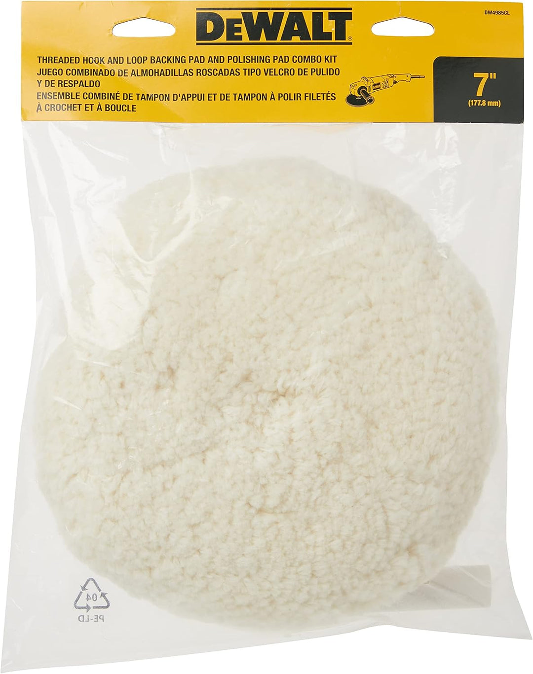 DEWALT Woll-Polierpad und Stützpad, 17,8 cm (DW4985CL), 1