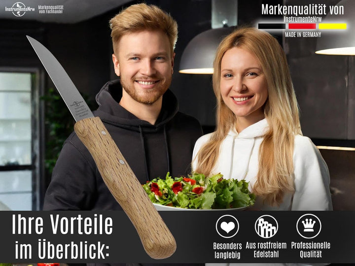 Schälmesser Gemüsemesser 2er Set aus Solingen Universal Messer Made in Germany Allzweckmesser mit Ho