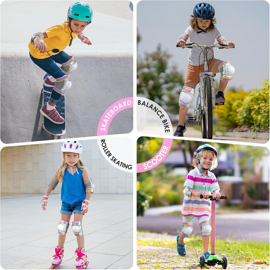 BOSONER Knieschoner Kinder Schoner Inliner Protektoren 6er Set Schützer Inliner Inline Skates Knie U