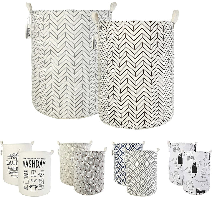 LessMo 2PCS 17.7" Wäschekorb Sortierer – Faltbar - 2er Set Wäschesammler spart Zeit beim Sortieren f