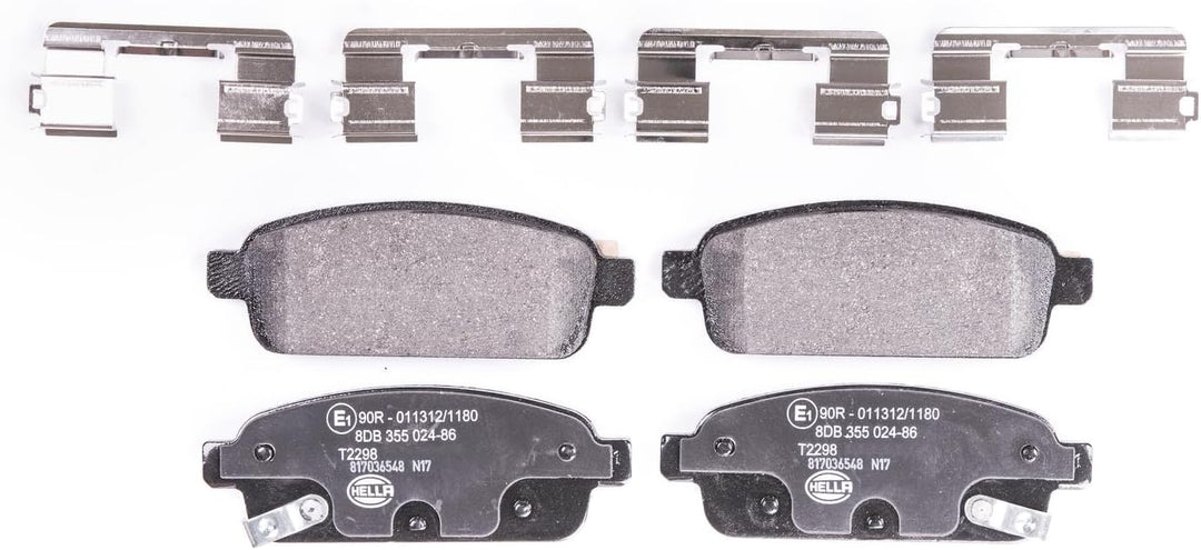 HELLA PAGID 8DB 355 024-861 Bremsbelagsatz - T2298 - Dicke/Stärke: 16.2mm - Bremssystem: TRW - mit a