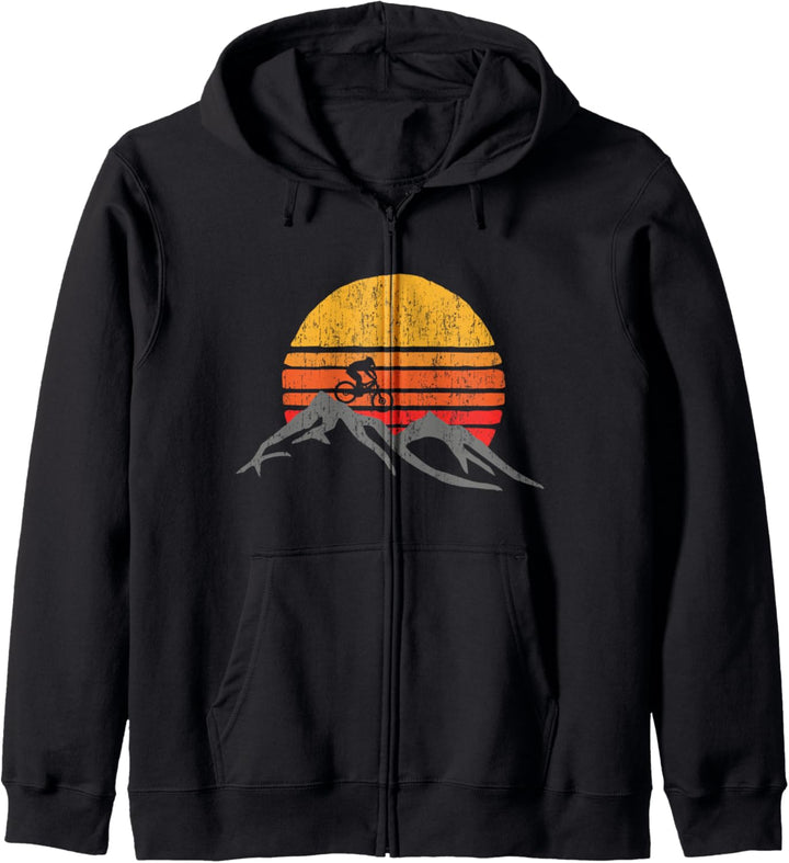 Mountain Bike Vintage Sunset Design Graphic Kapuzenjacke