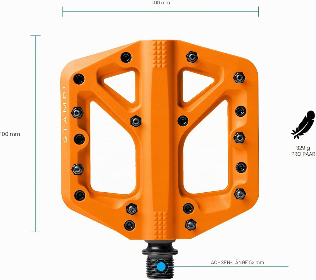 Crankbrothers Stamp Flat BMX/MTB Fahrradpedal – Plattform-Fahrradpedal, minimales Profil, Verstellba