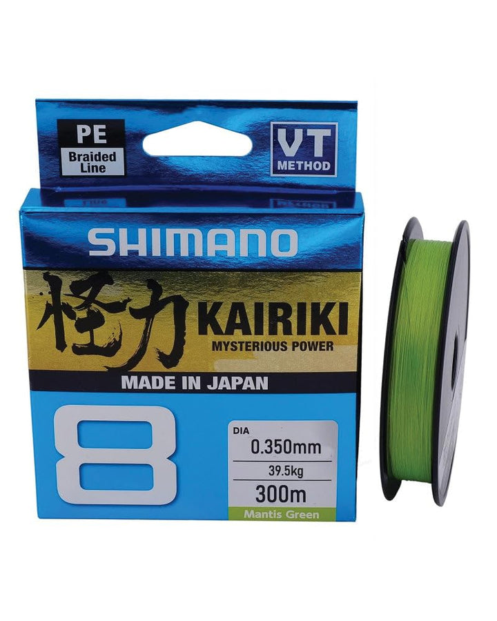 Shimano Kairiki 8, 300 Meter, grüne Mantis, geflochtene Angelschnur, 59WPLA68R0 0.42mm / 46.7kg, 300