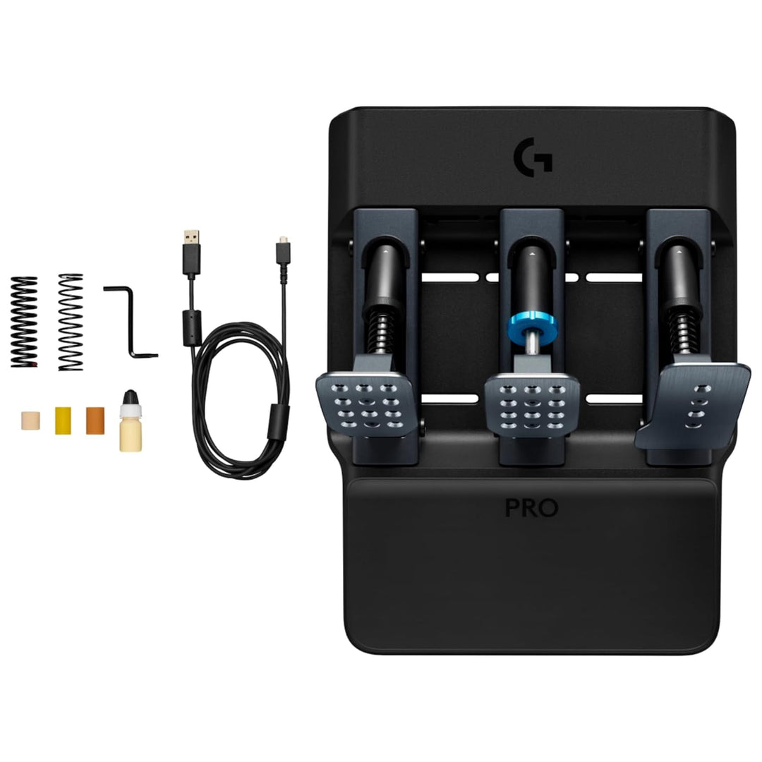 Logitech G PRO Racing Pedals – Pedale für Rennsimulationen; 100 kg Loadcell-Bremse, vollständig pers