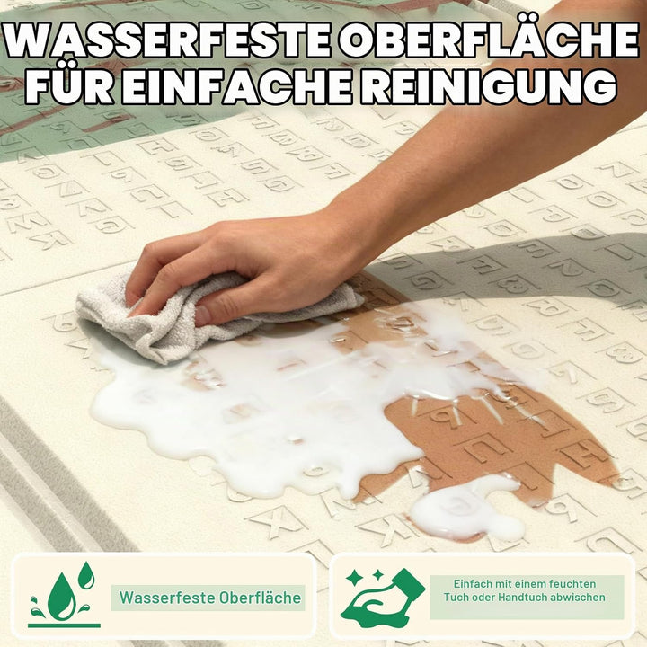 Soontrans Krabbelmatte Baby, Spielmatte Baby Faltbar, 180x120x1cm, Play Mat for Babies Doppelseitige