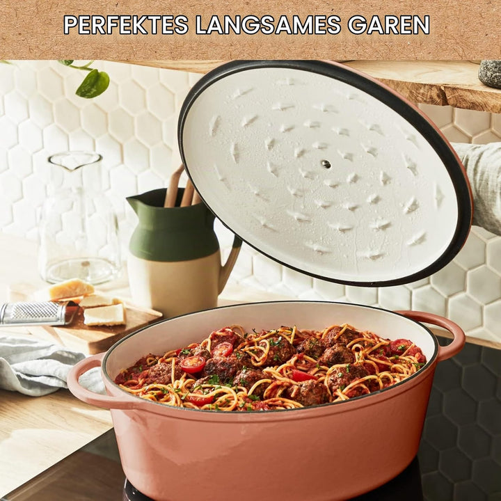 Tefal E26006 LOV Ovaler Bräter 34 cm | wiedergewonnenes Gusseisen | optimale Wärmespeicherung | für