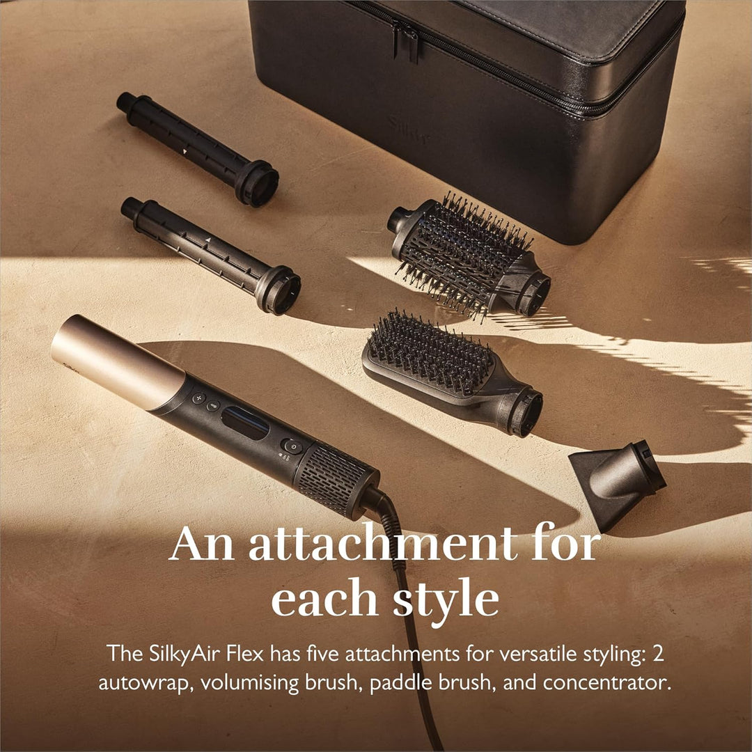 Silk'n Air Styler & Haartrockner I SilkyAir Flex I 5-in-1 Auto-Wrap-Lockenaufsatz, Paddle-Bürste, Ov