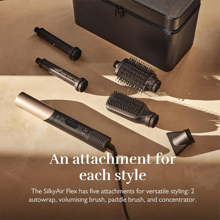 Silk'n Air Styler & Haartrockner I SilkyAir Flex I 5-in-1 Auto-Wrap-Lockenaufsatz, Paddle-Bürste, Ov