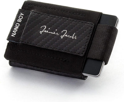 Jaimie Jacobs Minimalist Wallet Nano Boy Pocket Mini Geldbörse aus Textil mit Zugband schmaler Karte