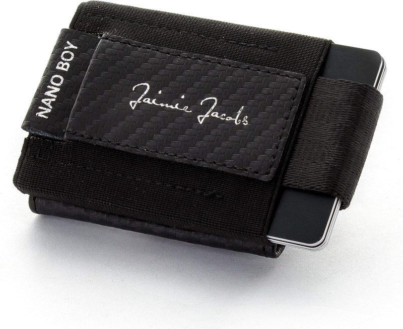 Jaimie Jacobs Minimalist Wallet Nano Boy Pocket Mini Geldbörse aus Textil mit Zugband schmaler Karte