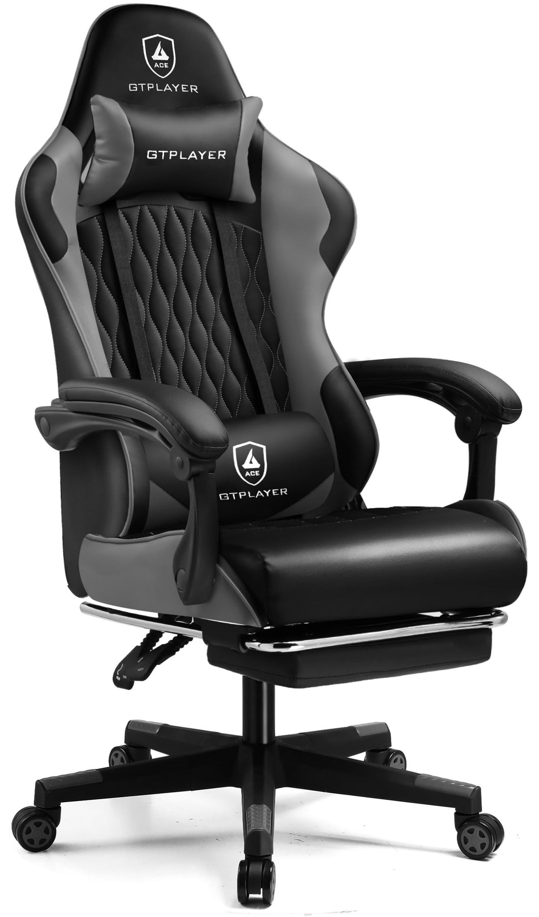 GTPLAYER Gaming Stuhl, Gamer Stuhl, Ergonomischer Bürostuhl mit mit Fussstütze verstellbare Lenden u