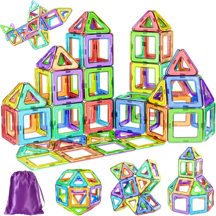 COOLJOY Magnetische Bausteine| 40 Teile Magnetbausteine Magnete Kinder | Magnetspielzeug Tiles | Mag