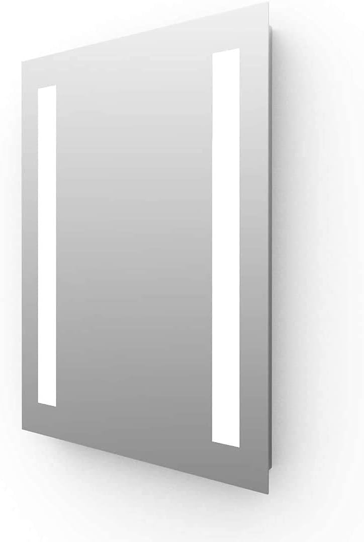 ELEGANT Badspiegel mit LED-Beleuchtung 45 x 60 cm kaltweiss IP44 Energiesparend Bad Spiegel Badezimm