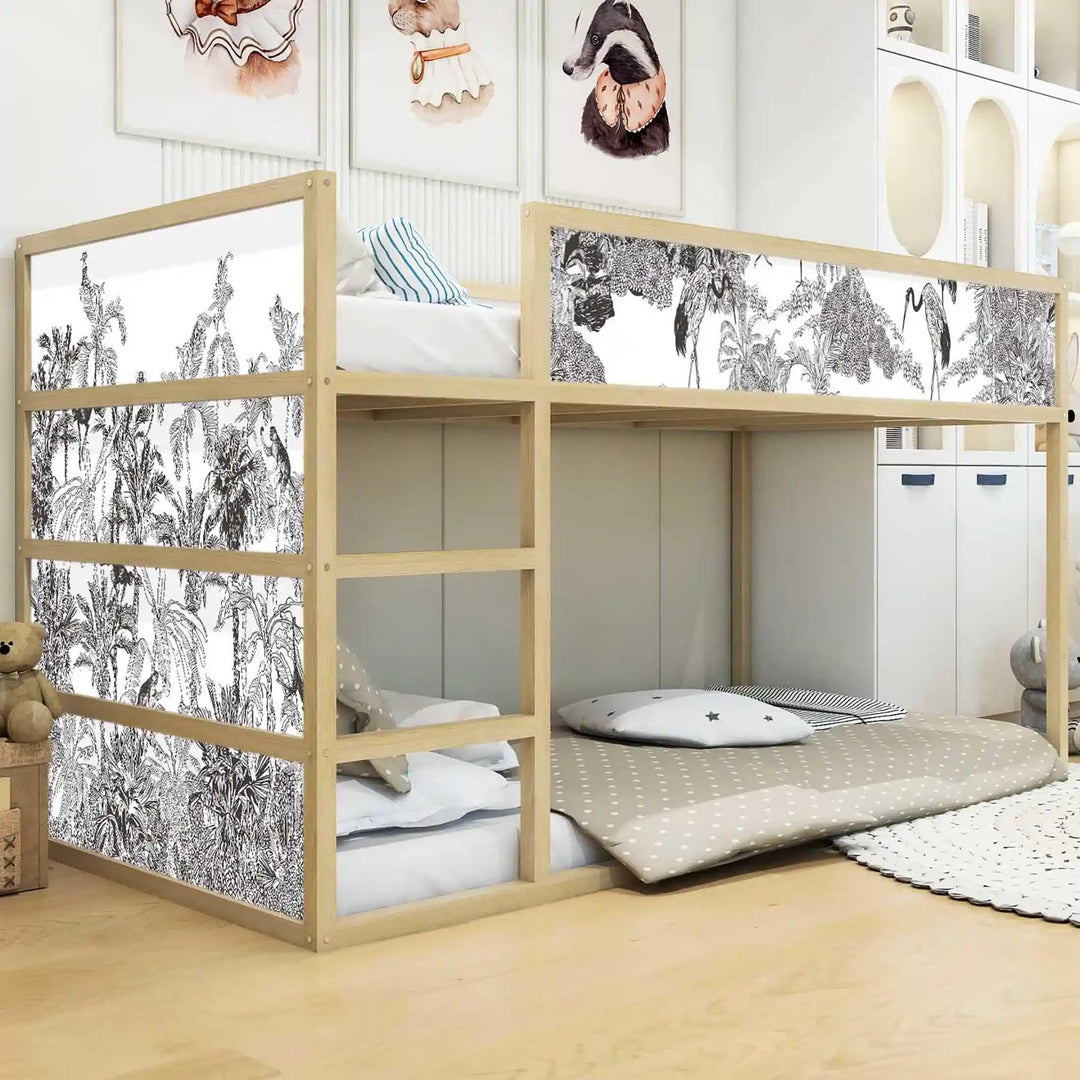 WANDKIND Aufkleber für IKEA KURA Kinderbett Hochbett Klebefolie Möbelfolie Sticker Kinderzimmer Dsch