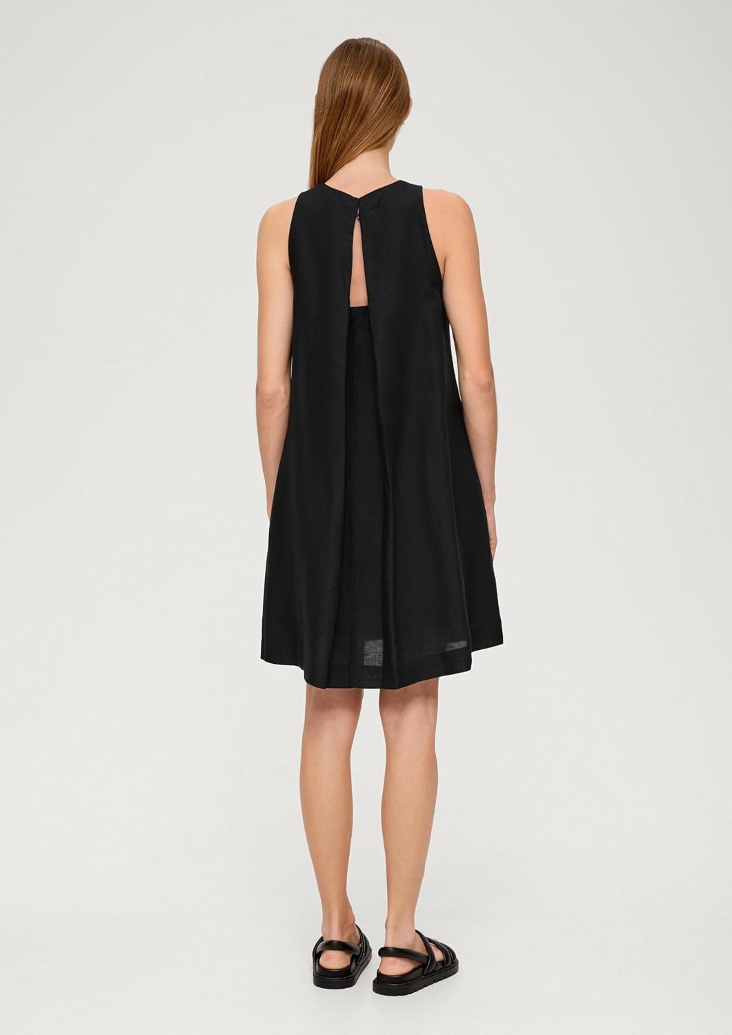 s.Oliver BLACK LABEL Damen Kleid kurz 46 Schwarz 9999, 46 Schwarz 9999