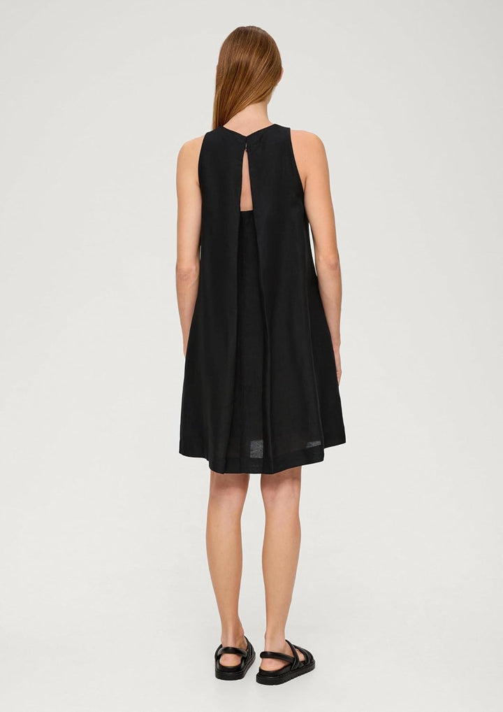 s.Oliver BLACK LABEL Damen Kleid kurz 46 Schwarz 9999, 46 Schwarz 9999
