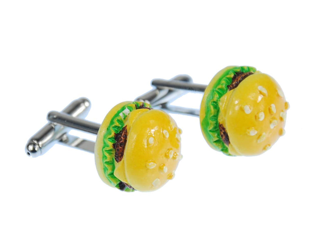 Miniblings Hamburger Burger Fastfood Manschettenknöpfe - Handmade I Manschettenknopf Cufflinks Hemdk